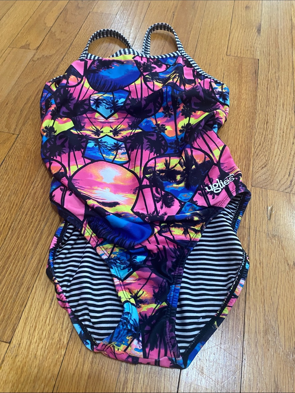 Uglies Women’s Tropical Sunset One-Piece Swimsuit - Pink & Blue